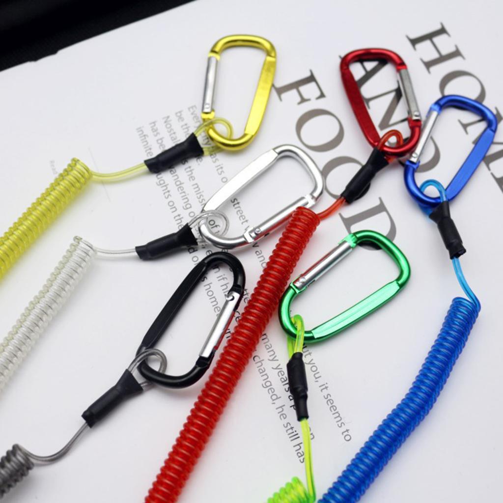 Fishing Tackle Coiled Tether Spring Fishing Lanyard 35cm Retractable Safety Lanyard with Metal Clip for Plier Heavy Duty