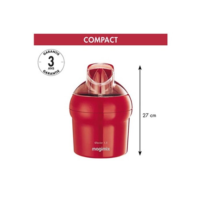 Sorbetiere magimix le glacier 11669 1.5 l rouge