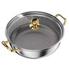 Steel Soup Pot Wok Non-Stick Honeycomb With Lid Household Frying Pan Induction Cooker Gas Stove Universal Pot 30Cm Stainless