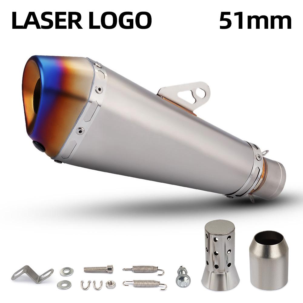 51MM Universal Motorcycle Exhaust Akra Muffler With DB Killer Escape Racing Line For Z900 SV650 R3 ZX6R ZX10R MT07 CBR500R F900R