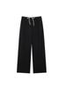 Pure Color Women High Waist Black Pants Solid Elastic Waist Wide Leg Pant Woman Fashion Lace Up Casual Loose Pants Streetwear