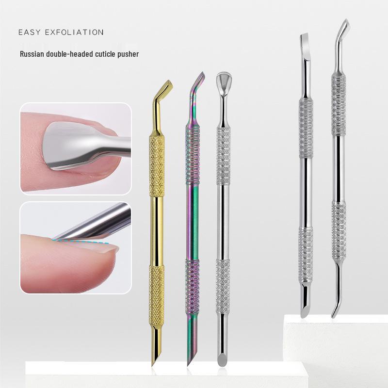 Dual-Headed Stainless Steel Cuticle Remover and Nail Repair Tool
