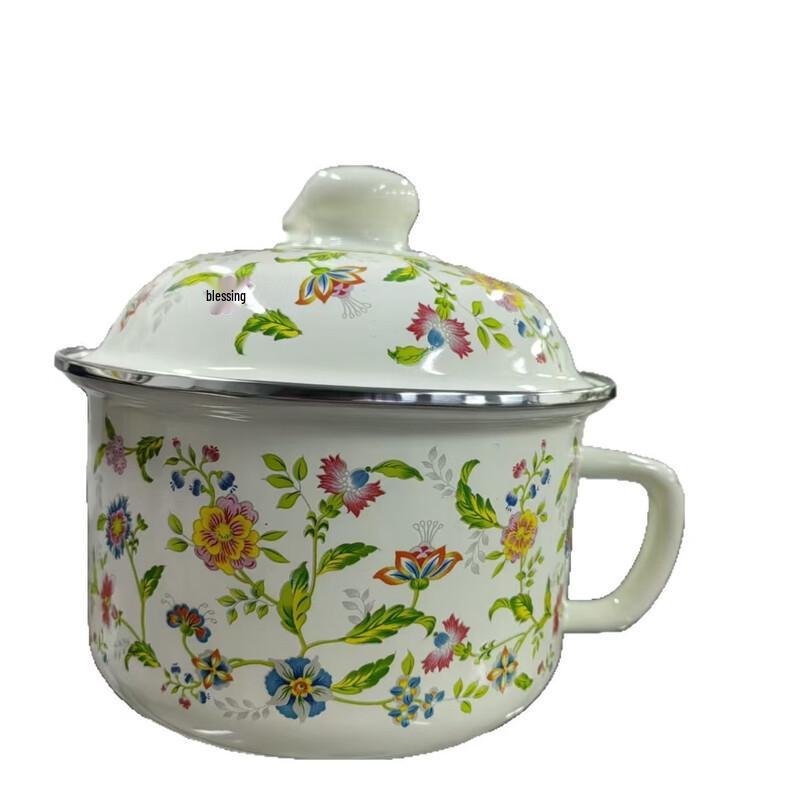 OLOEY 16cm Retro Enamel Mug with Carrying Rope