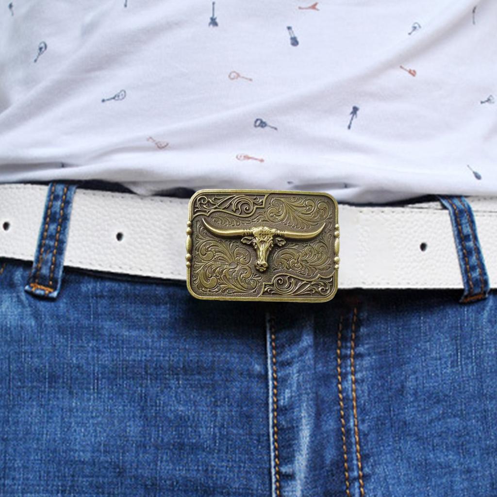Long Horn Bull Belt Buckle Vintage Texas Western Cowboy Buckles Replacement Western Cowboy Cosplay Costume Accessories