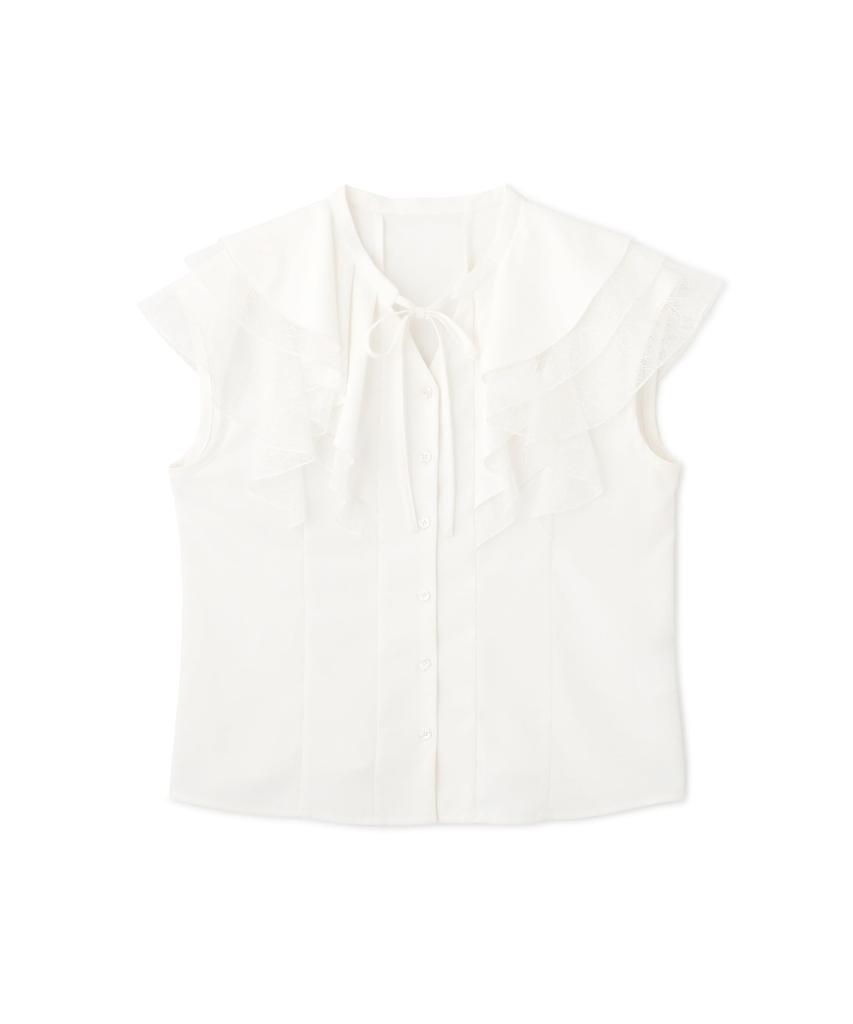 Jill by Jill Stuart Cape Frill Flare Sleeve White Blouse, Women's,