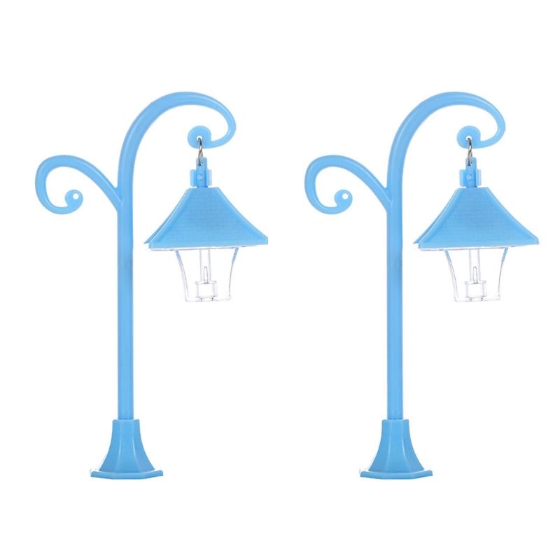 Miniature Street Light Model for Dollhouses Decoration Garden Pathway Scene Display Accessories Landscape Lamp Model 2PCS