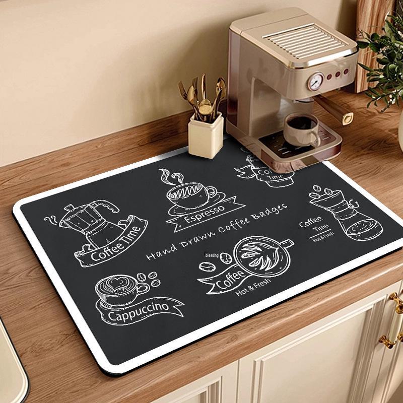 American Coffee Machine Absorbent Leather Quick-Dry Tabletop Mat