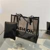 2 Stück/Set PU-Leder Klare PVC-Handtasche Elegante PVC-Verbund-Tragetaschen Transparente Gelee-Tasche Damen