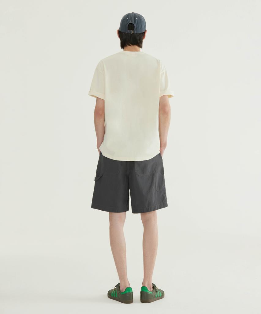 COVERNAT Cracked Arch Logo Dyed T-Shirt Charcoal