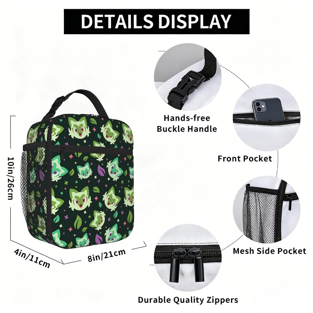 Cartoon Pokemon Theme Insulated Lunch Bag Ice Pack Rice Bag  Bolsa Student Bento Lunch Handbag Insulation