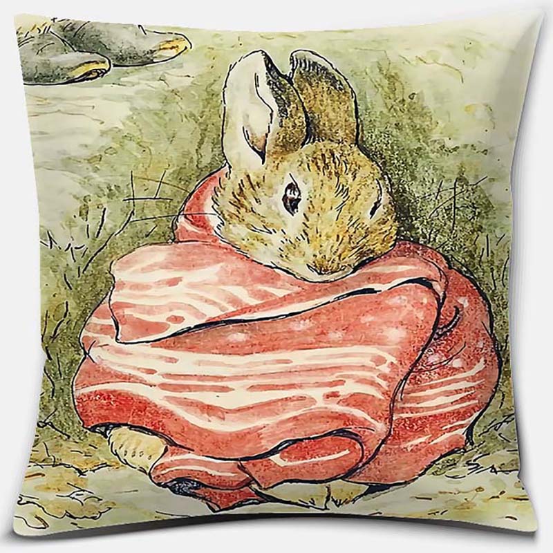 Cute Cartoon Rabbit Printing Series Pattern Pillowcase Square Pillowcase Home Office Decoration Pillowcase