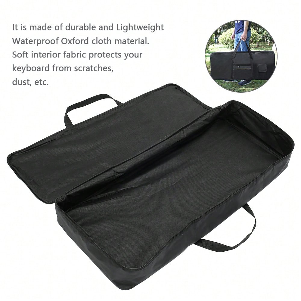 61 Key Instrument Keyboard Bag Oxford Cloth Thickened Piano Protection Bag Storage Bag Portable Waterproof Vibration-resistant Piano Case with Handle