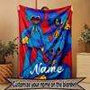 Custom Name Personalized Huggy Wuggy Print Blanket, Home Decor, Bedroom, Sofa, Camping, Couch, Gifts for Birthday Christmas