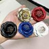 Elegant French Camellia Leather Brooch: High-Grade Flower Pin for Luxurious Style