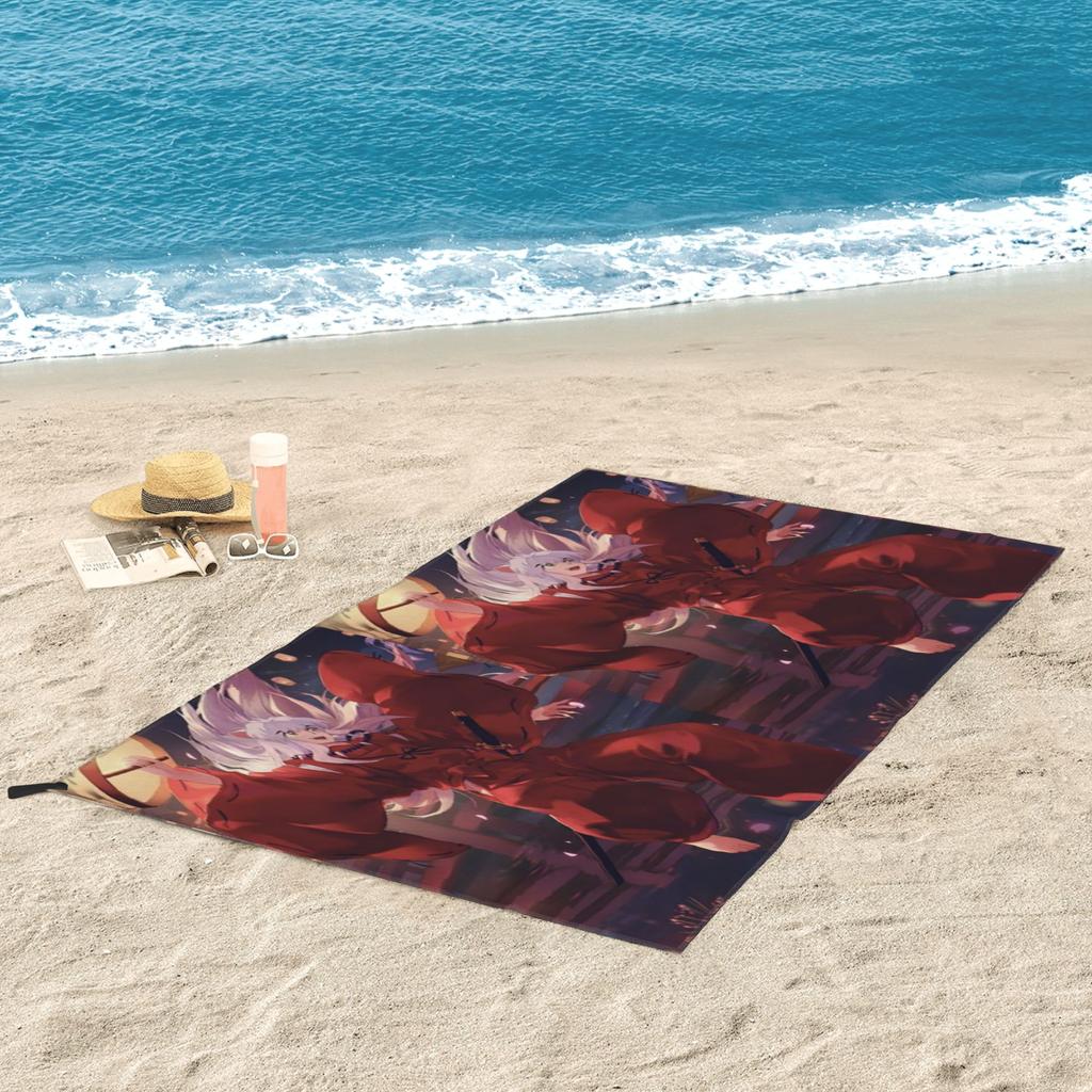 Inuyasha Anime Beach Towel Soft Microfiber Quick Dry Absorbent Quick Towels For Swimming