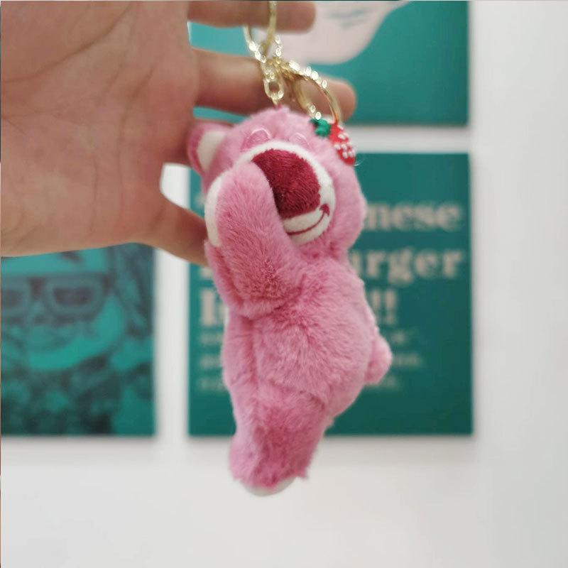 

Клубничный креативный медведь плюшевая кукла брелок для школьных сумок подарки и Keychain Lying