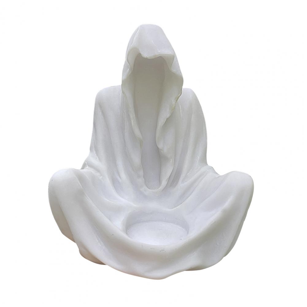 Dark Fantasy Decor Ball Stand Grim Reaper Statue Robe Sculpture for Halloween Home Decor Mysterious Figurine for Bookshelf