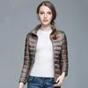 Women's Lightweight Long-Sleeve Water-Resistant Jacket Warm Slim Stand Up Collar Zipper Coat