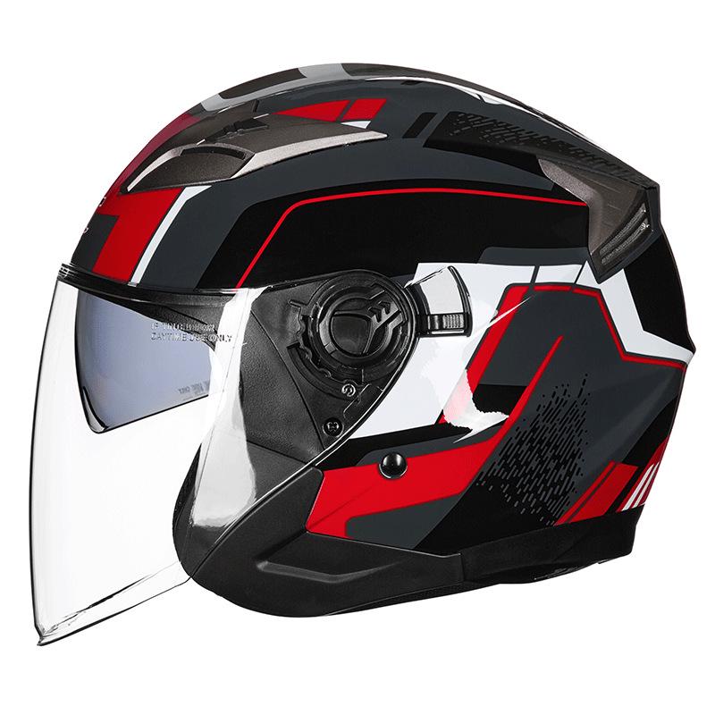 GXT708 Electric Scooter Helmet with Double Visor for Men & Women - All-Season Safety Half Helmet
