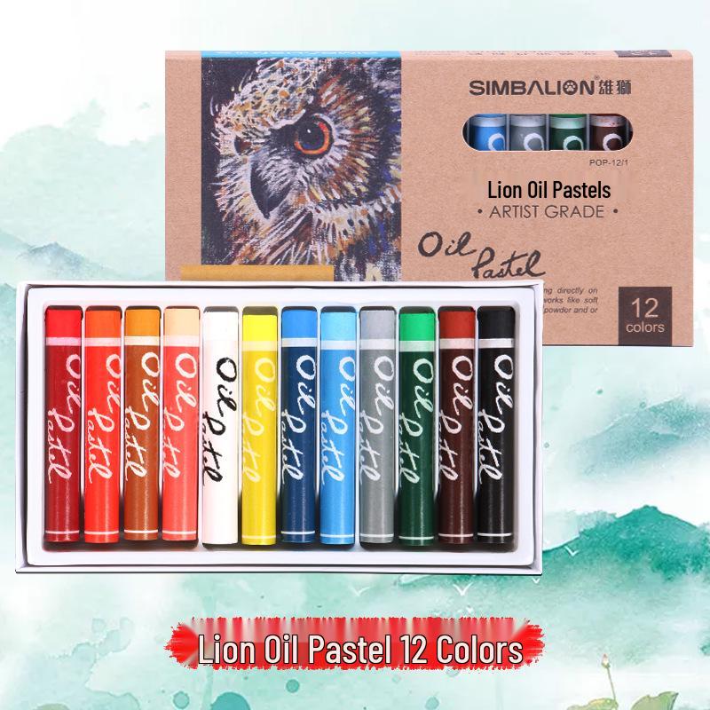 Lion Heavy Oil Pastel Set - Oil-Based Color Crayons for Art Painting