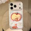 Red Apple Deer Rocking Stand 16 Pro Max Phone Case for IPhone 17, 12 Transparent, 15 Cartoon Series