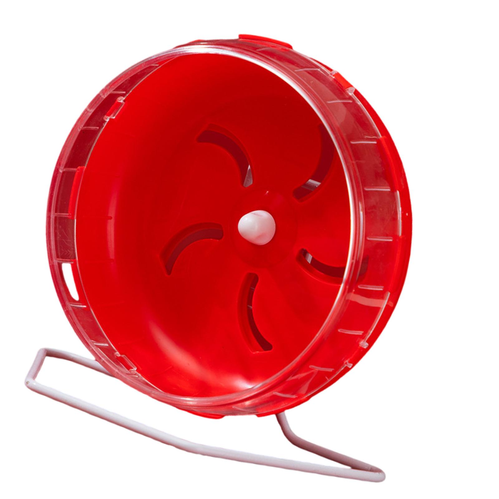 

Бесшумный ролик для упражнений хомяка, беговое колесо, пластиковый для маленького питомца, со стабильным основанием, забавная игрушка для развлечения в клетке питомца красный