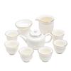 Dehua White Porcelain Suet Jade Kung Fu Tea Set Handmade Ceramic Gold Painting Line Opening Event Gifts