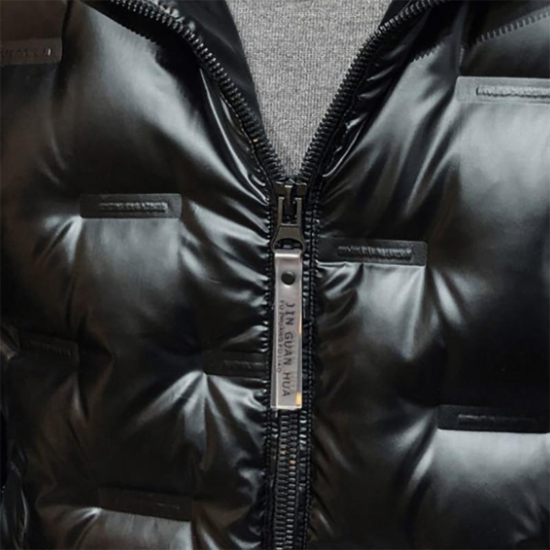Stand-up Collar Fashion Shiny Coat 