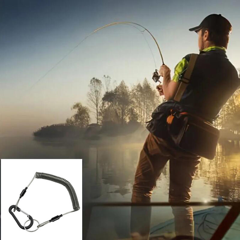 Fishing Missed Rope Anti-lost Spiral Spring Lure Pliers Lanyard Wire Spring Rope Prevent Rod Drop Lose Tool Durable Lanyard