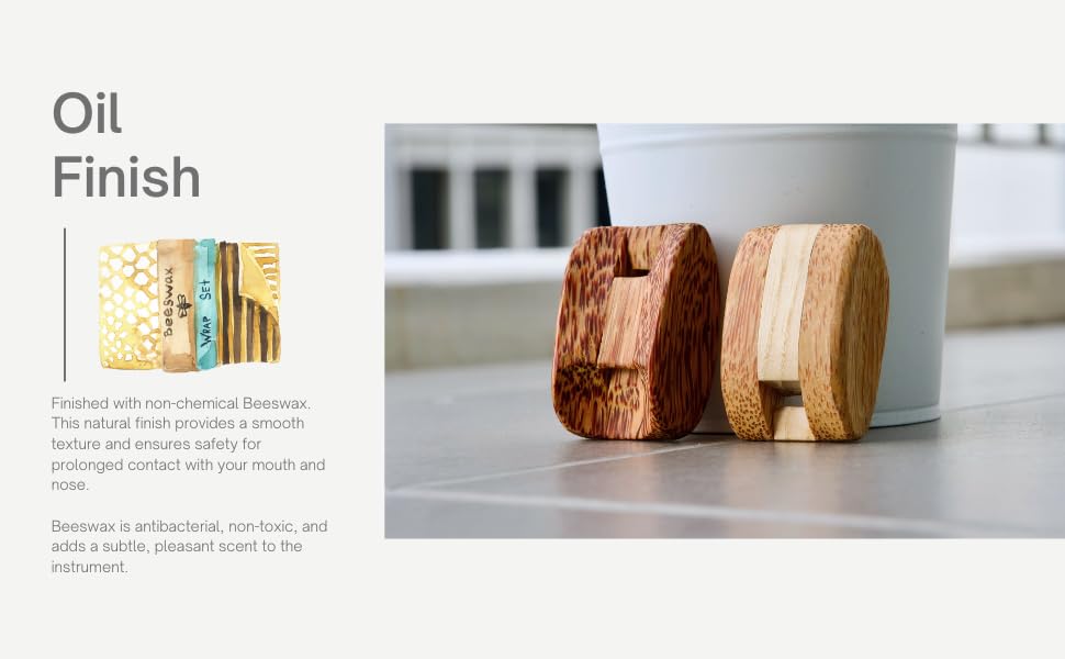 Professional Model Wooden Nose Flute Beeswax Finish For Professionals 3 Octave Range Clear High Notes (nose Flute/whistle)