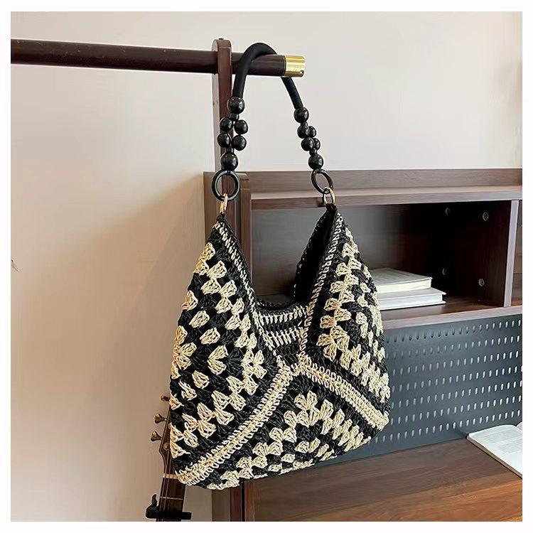Large Capacity Woven Bag Women'S Summer Seaside Vacation Straw Bag Commuter Fashion Shoulder Tote Bag