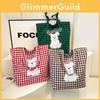 Embroidered Checkered Puppy Printed Canvas Shoulder Bag Outdoor Crossbody Bag