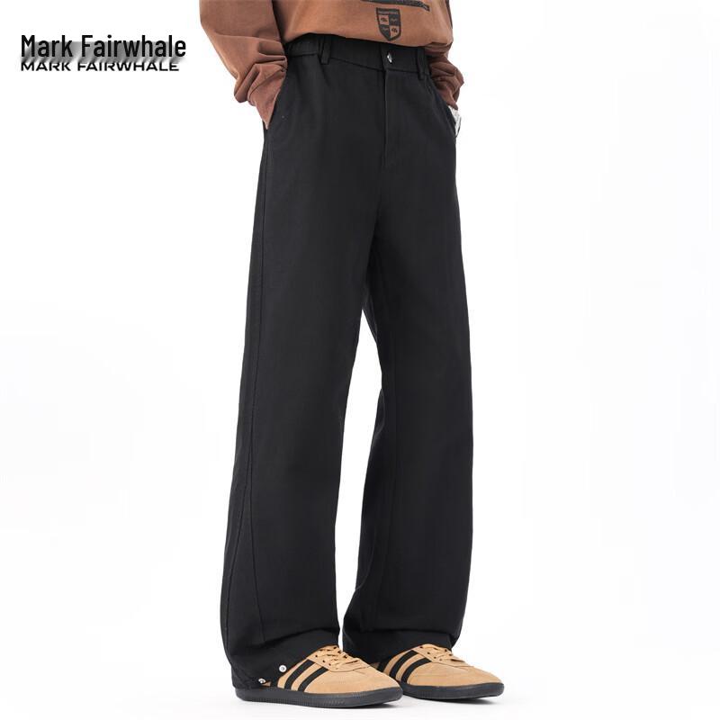 MARK FAIRWHALE Men s Winter Loose Fit Pure Cotton Curved Leg Casual Pants 2XL