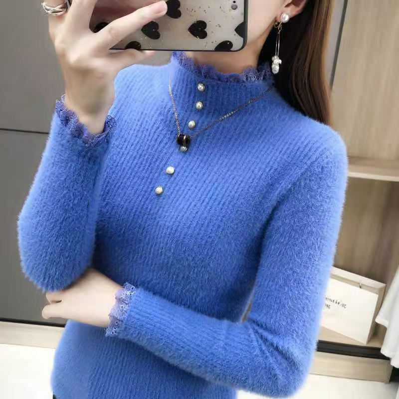 Autumn Winter Thick Sweater Women Knitted Ribbed Pullover Sweater Long Sleeve O-neck Slim Jumper Soft Warm Pull Femme Tops