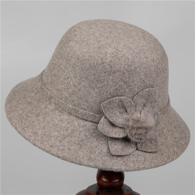 

Wool autumn and winter hats winter bucket hats women s warm bucket hat M（56-58cm）