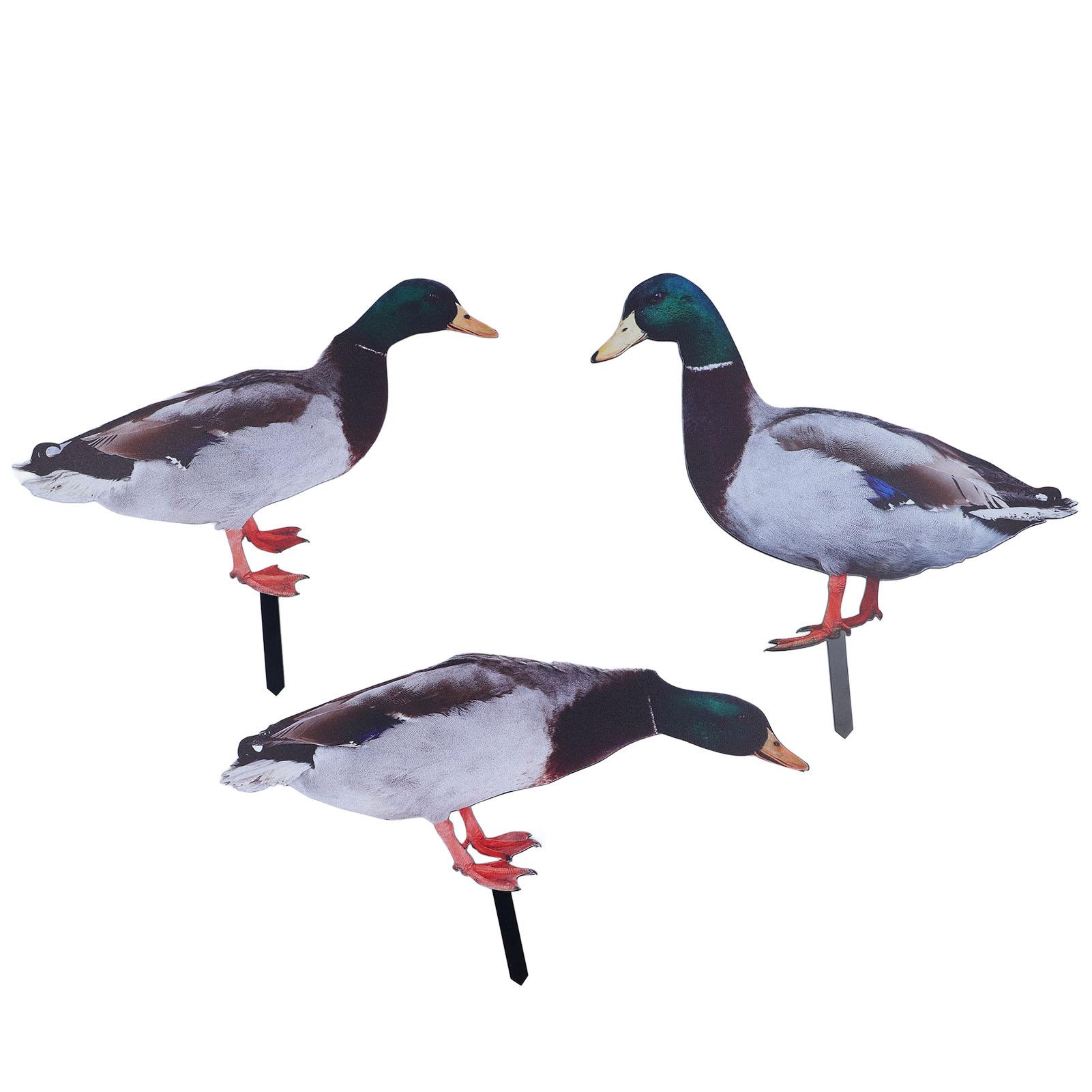 

Украшение для садового столба «Утка» из акрила, реалистичное, устойчивое к погодным условиям, простая установка, садовая статуя на открытом воздухе KLU072A+B+C