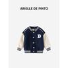 French Arielle De Pinto Boys' Autumn and Winter Jacket, Stylish Lettered Casual Single-Breasted Casual Baseball Jacket
