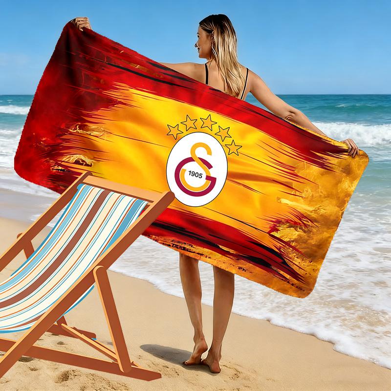 Galatasaray S.K Print Beach Towel, Large Soft Quick Dry Towel for Beach Camping Swimming