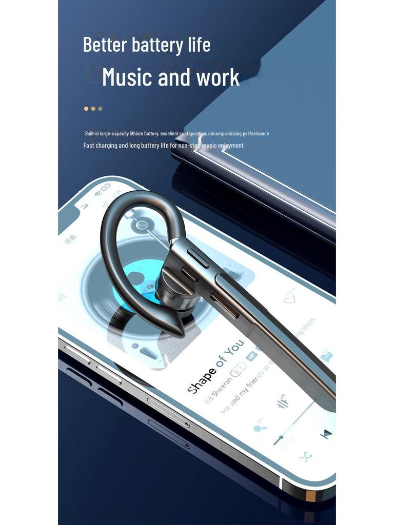 V9 X6 Voice-Controlled Bluetooth Headset: Noise Reduction, Wireless, Ultra-Long Standby, 4.0, Sports Ear-Hook, In-Ear Design.