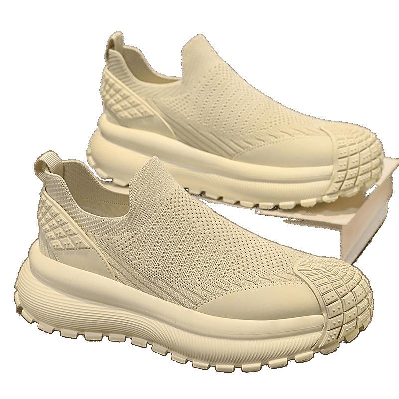 Sommer atmungsaktiv dünn Fliegenweb-Netz Sport-Netzschuhe Laufen dicke Sohle höhenverstellende Socken Schuhe