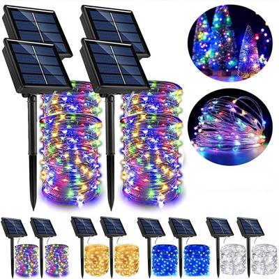 8 Modos de Luzes de Corda de Fio de Cobre Movidas a Energia Solar para Exterior Interior Casa Jardim Festa Casamento Pátio Árvore Decoração de Natal