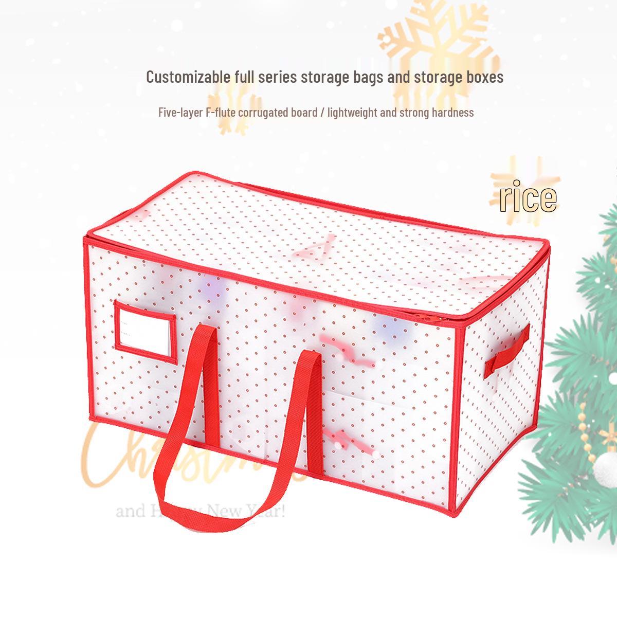 

128-Grid Christmas Storage Box for Holiday Decorations Red 61x31x31 cm