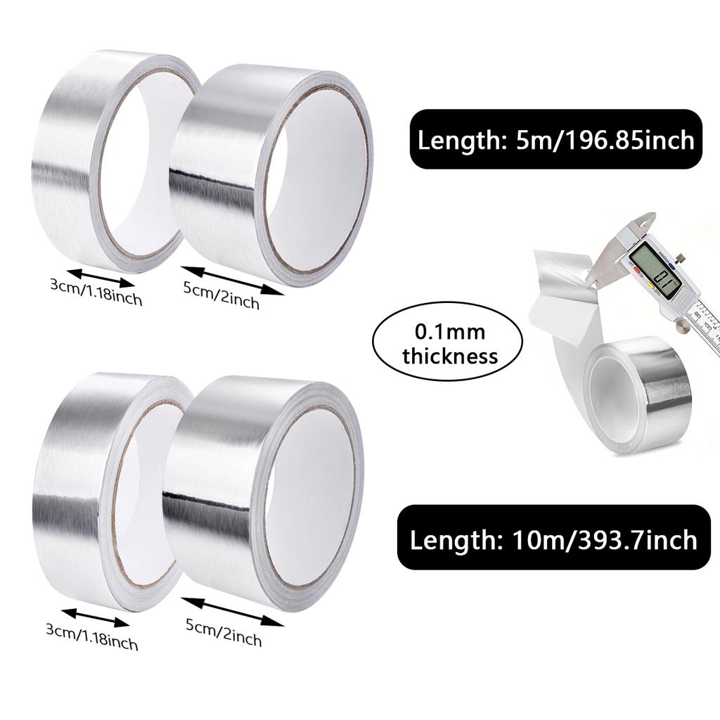 High-Quality Aluminum Foil Tape High-Temperature Aluminum Foil Tape for Pipes And HVAC Fire Resistant High Temperature StickerPinstriping Tape 3