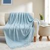 Nordic Textured Knitted Blankets Bed Decor Drop Ship Shawl Sofa TV Blanket with Tassels Scarf Sofa Farmhouse Blue Throw Blanket