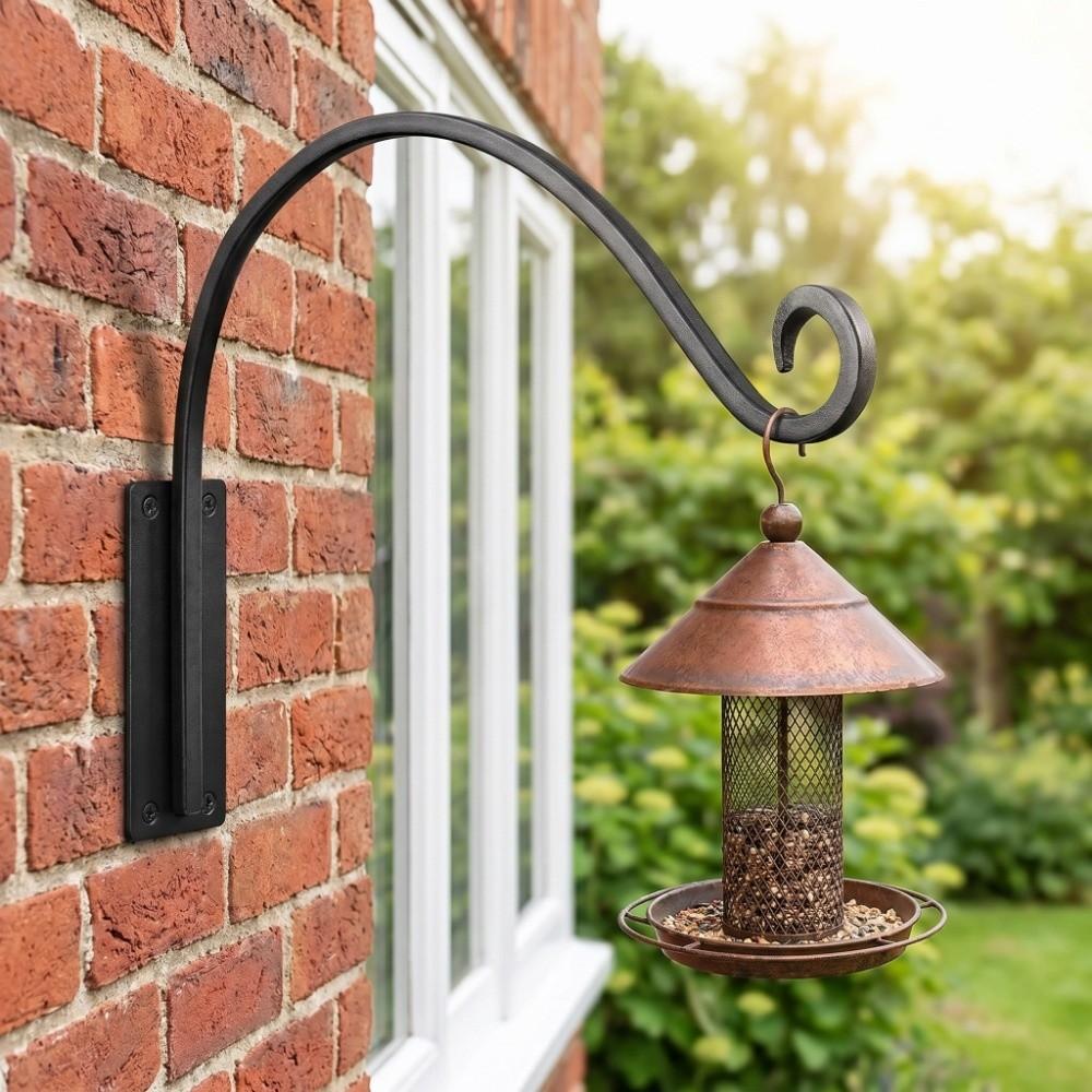 Iron Hanging Plant Hooks 16 Inch Wall Mount Hooks Hanging Bracket Plant Hanger Bracket Bird Feeder