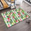 Tropical Flamingo and Floral Striped Carpet with Green Palm Leaves Suitable for use as an anti-slip for living room bedroom sofas