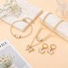 Butterfly gold plated jewelry set for women necklaces with matching earrings bracelet elegant jewelry for wedding party Valentines Day gift