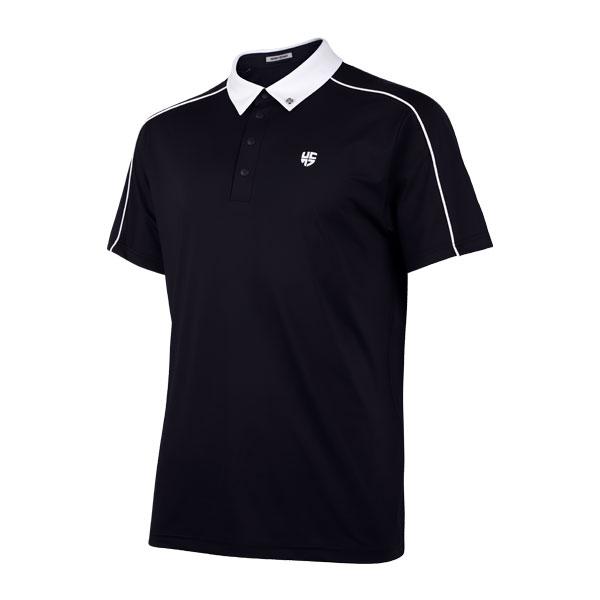 HENRY STUART Men'S Active Line Polo Short Sleeve T-Shirt Black