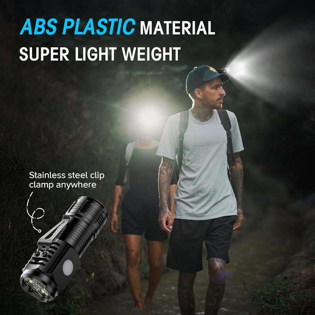 Super Bright 3 LED Flashlight Type-C Rechargeable Zoom Torch Portable MINI Lantern Powerful Outdoors Camping Cycling Hiking Lamp