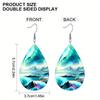 2 Pairs Aurora Landscape PU Leather Earrings Fashion Earrings Holiday Gifts for Friends Party Fashion Accessories Elegant Earrings Party Earrings